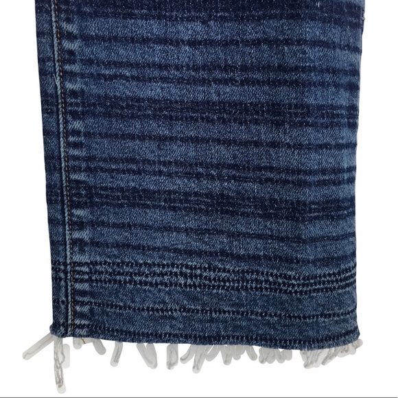 DEREK LAM DENIM Gia Crop Flare Jeans Mid Rise Embroidered Look Stripe Size 25 - Picture 7 of 13